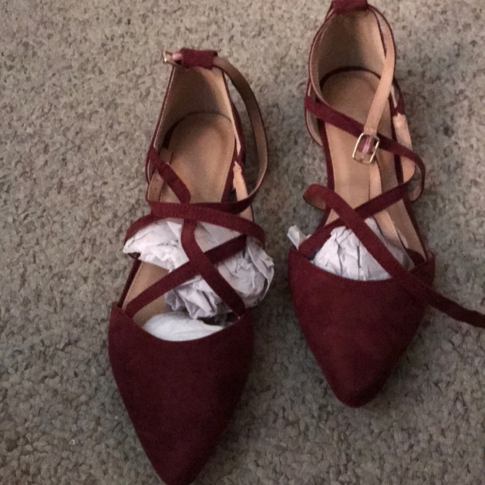 Burgundy flats!